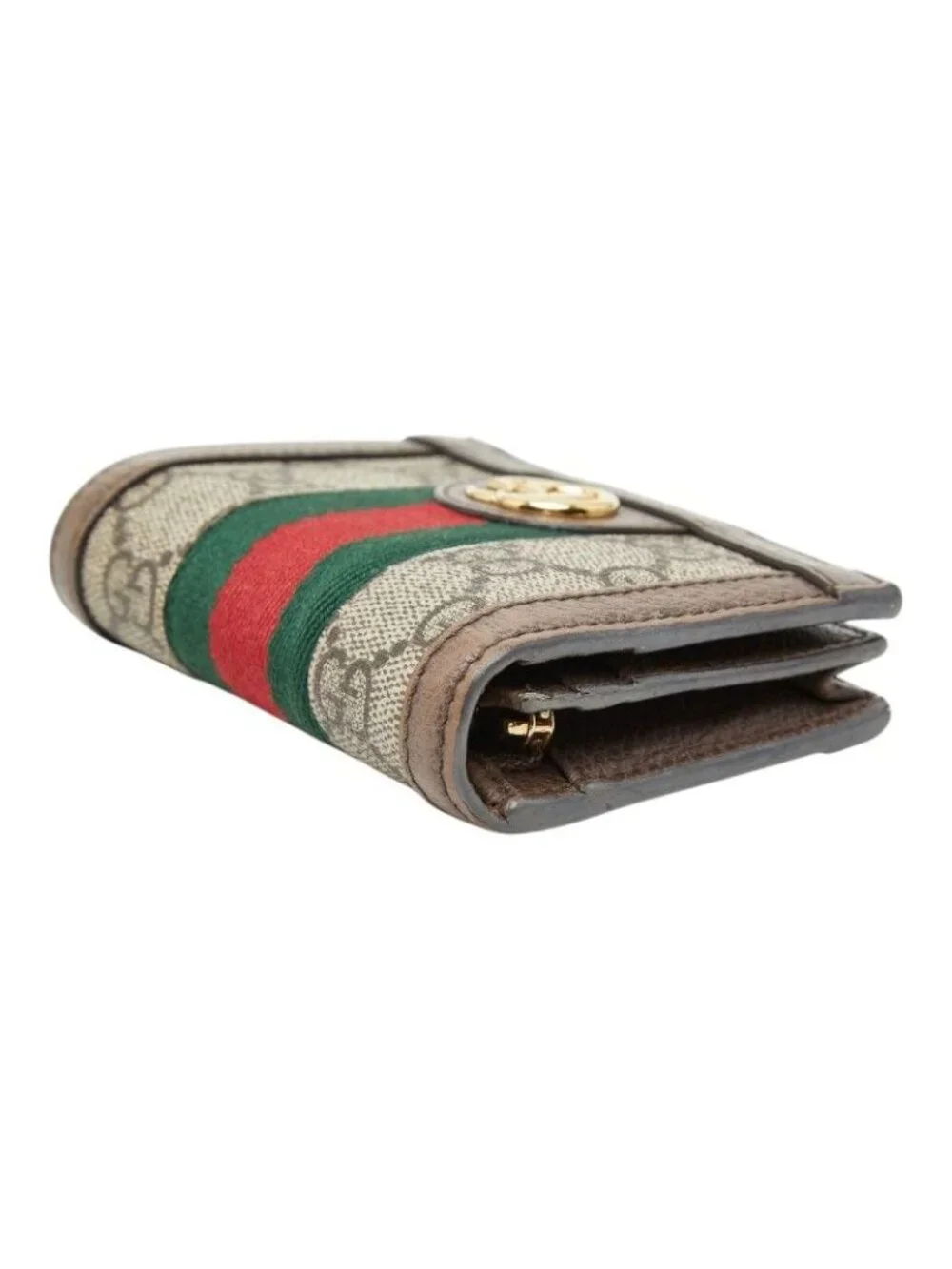 ★SOLD★ Gucci Ophidia GG Supreme Bifold Wallet Compact Beige Multicolor Leather - Picture 6 of 10